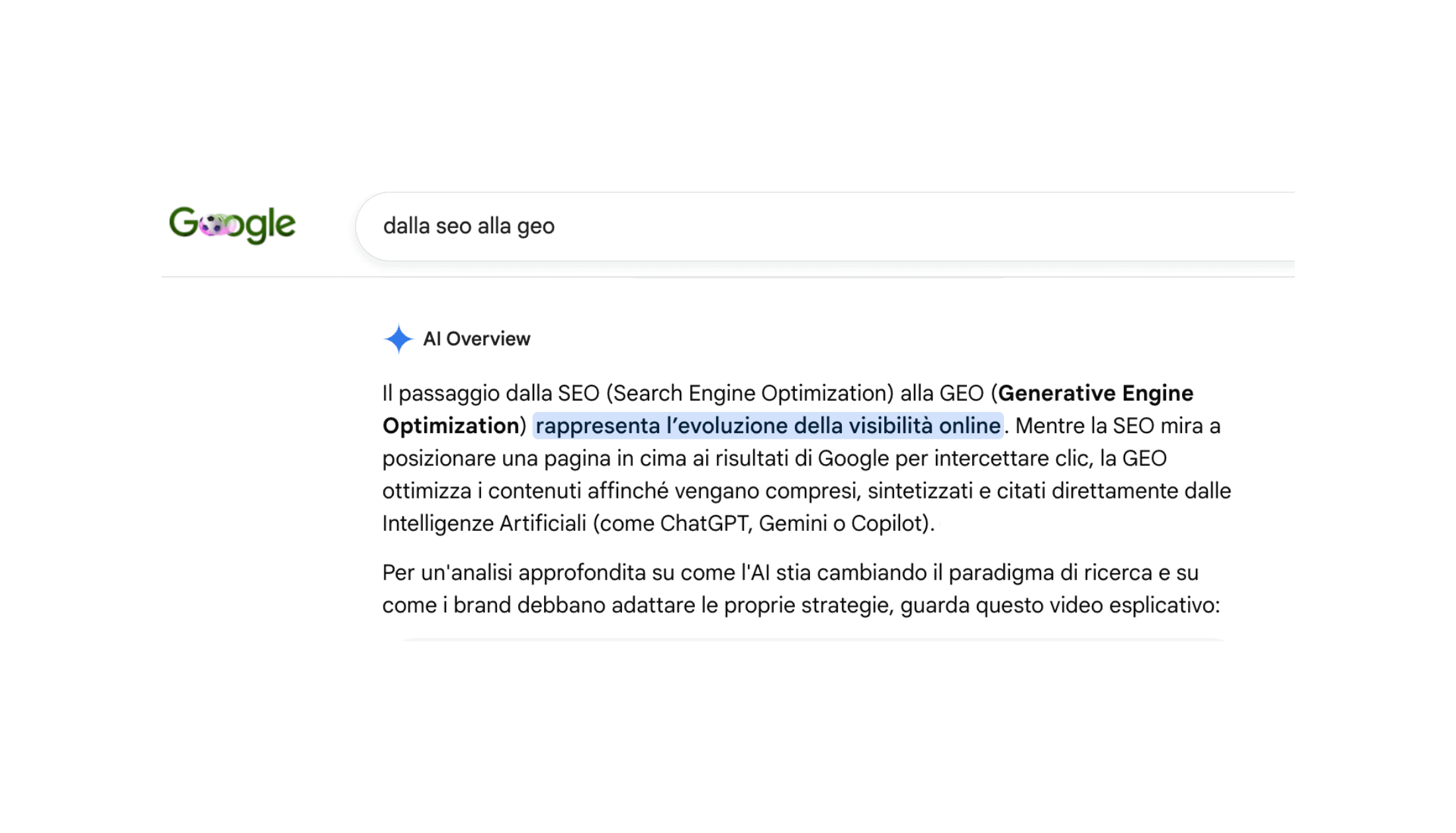 Google AI Overview: dalla seo alla geo